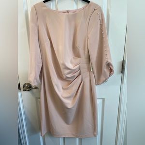 Rose Eliza J Midi Dress with Pearl Details